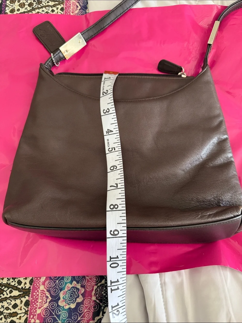 Jacqueline Ferrar Chocolate Brown Leather Shoulder Bag with Tag
